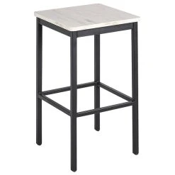 BFM Seating Trent Sand Black Steel Backless Barstool With Relic Antique Wash Seat