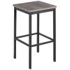 BFM Seating Trent Sand Black Steel Backless Barstool With Relic Chestnut Seat