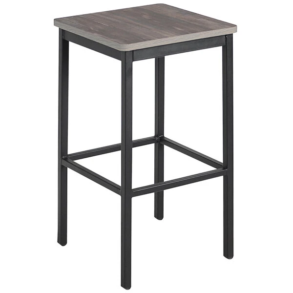 BFM Seating Trent Sand Black Steel Backless Barstool With Relic Chestnut Seat 1 BFM Seating Trent Sand Black Steel Backless Barstool With Relic Chestnut Seat