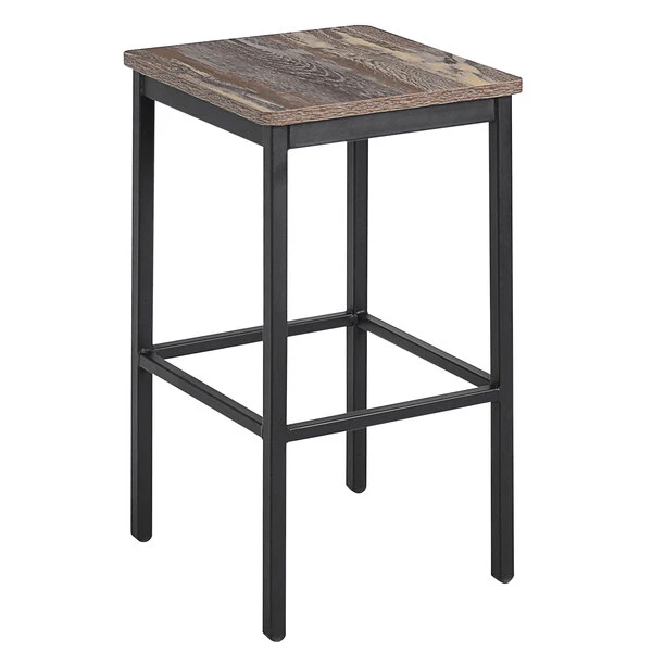 BFM Seating Trent Sand Black Steel Backless Barstool With Relic Farmhouse Seat 1 BFM Seating Trent Sand Black Steel Backless Barstool With Relic Farmhouse Seat