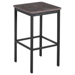 BFM Seating Trent Sand Black Steel Backless Barstool With Relic Rustic Copper Seat