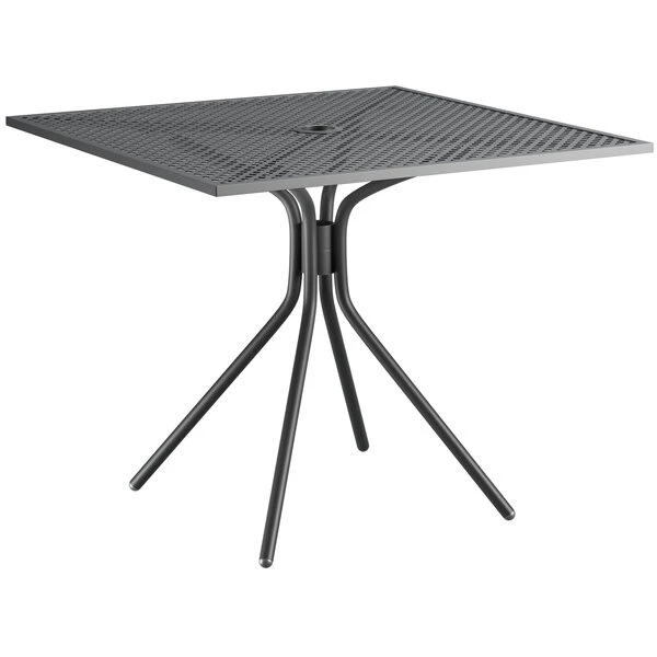Lancaster Table & Seating Harbor Black 36" Square Outdoor Standard Height Table With Modern Legs 2 Lancaster Table & Seating Harbor Black 36" Square Outdoor Standard Height Table With Modern Legs - Image 2