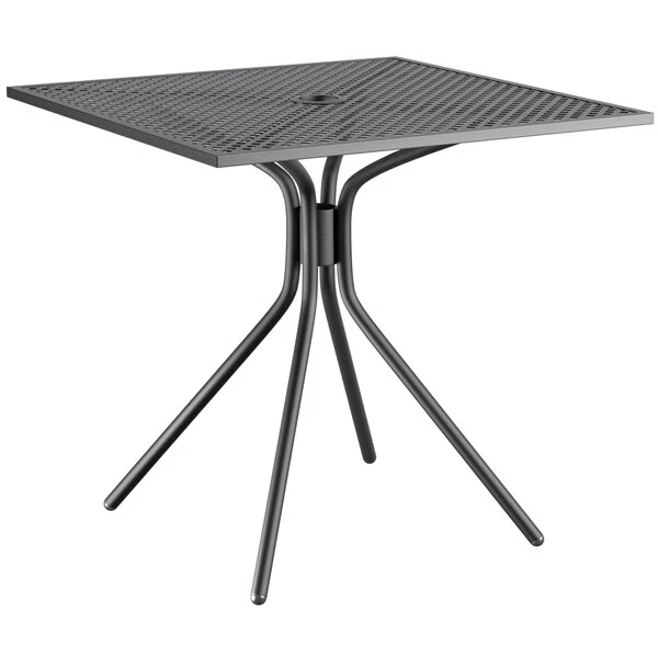Lancaster Table & Seating Harbor Black 30" Square Outdoor Standard Height Table With Modern Legs 2 Lancaster Table & Seating Harbor Black 30" Square Outdoor Standard Height Table With Modern Legs - Image 2