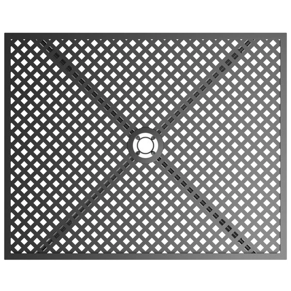 Lancaster Table & Seating Harbor Black 24" X 30" Rectangular Outdoor Standard Height Table With Ornate Legs And 2 Arm Chairs 4 Lancaster Table & Seating Harbor Black 24" X 30" Rectangular Outdoor Standard Height Table With Ornate Legs And 2 Arm Chairs - Image 4