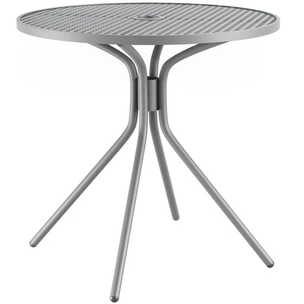 Lancaster Table & Seating Harbor Gray 30" Round Outdoor Standard Height Table With Modern Legs 2 Lancaster Table & Seating Harbor Gray 30" Round Outdoor Standard Height Table With Modern Legs - Image 2