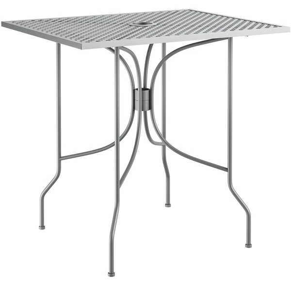 Lancaster Table & Seating Harbor Gray 24" X 30" Rectangular Outdoor Standard Height Table With Ornate Legs 2 Lancaster Table & Seating Harbor Gray 24" X 30" Rectangular Outdoor Standard Height Table With Ornate Legs - Image 2