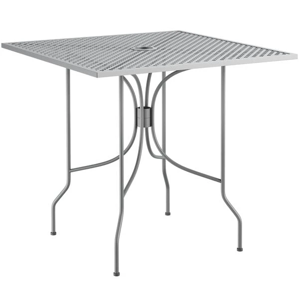 Lancaster Table & Seating Harbor Gray 30" Square Outdoor Standard Height Table With Ornate Legs 2 Lancaster Table & Seating Harbor Gray 30" Square Outdoor Standard Height Table With Ornate Legs - Image 2