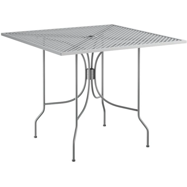 Lancaster Table & Seating Harbor Gray 36" Square Outdoor Standard Height Table With Ornate Legs 2 Lancaster Table & Seating Harbor Gray 36" Square Outdoor Standard Height Table With Ornate Legs - Image 2