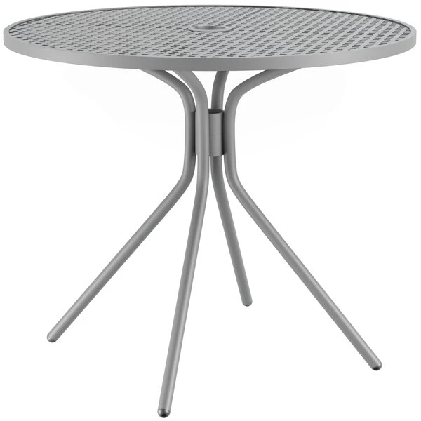 Lancaster Table & Seating Harbor Gray 36" Round Outdoor Standard Height Table With Modern Legs 2 Lancaster Table & Seating Harbor Gray 36" Round Outdoor Standard Height Table With Modern Legs - Image 2