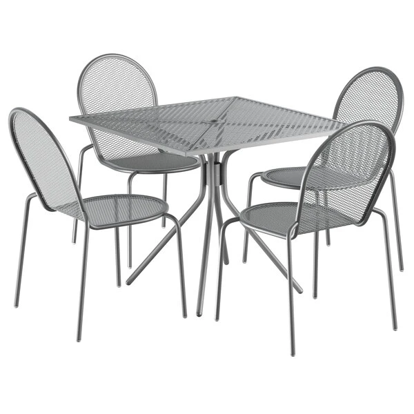 Lancaster Table & Seating Harbor Gray 36" Square Outdoor Standard Height Table With Modern Legs And 4 Side Chairs 2 Lancaster Table & Seating Harbor Gray 36" Square Outdoor Standard Height Table With Modern Legs And 4 Side Chairs - Image 2