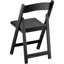 Lancaster Table & Seating Black Resin Folding Chair With Vinyl Seat -Zown Shop 2210149