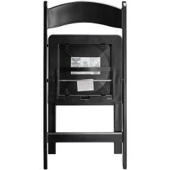 Lancaster Table & Seating Black Resin Folding Chair With Vinyl Seat -Zown Shop 2210150