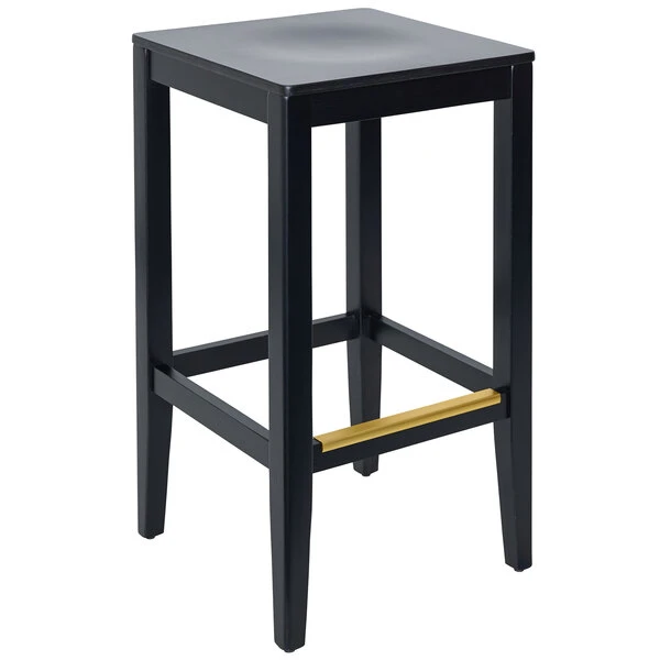 BFM Seating Stockton Black Beechwood Square Backless Barstool With Veneer Wood Seat 1 BFM Seating Stockton Black Beechwood Square Backless Barstool With Veneer Wood Seat