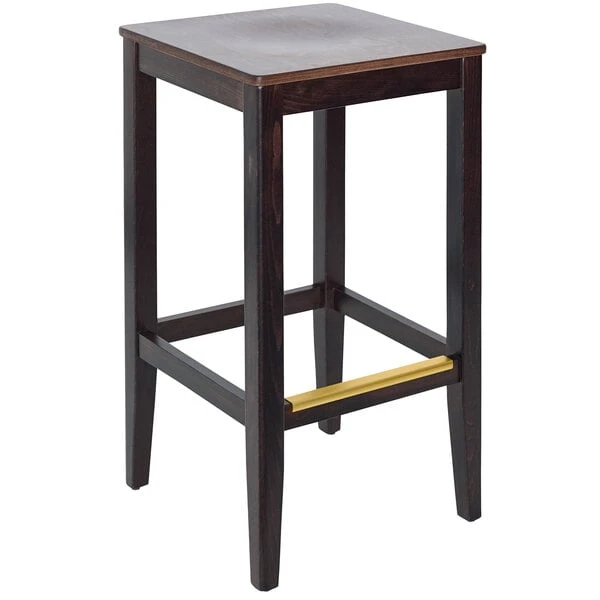 BFM Seating Stockton Dark Walnut Beechwood Square Backless Barstool With Veneer Wood Seat 1 BFM Seating Stockton Dark Walnut Beechwood Square Backless Barstool With Veneer Wood Seat