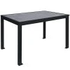 BFM Seating Surf 36" X 72" Black Aluminum Bolt-Down Pietro Top Standard Height Table