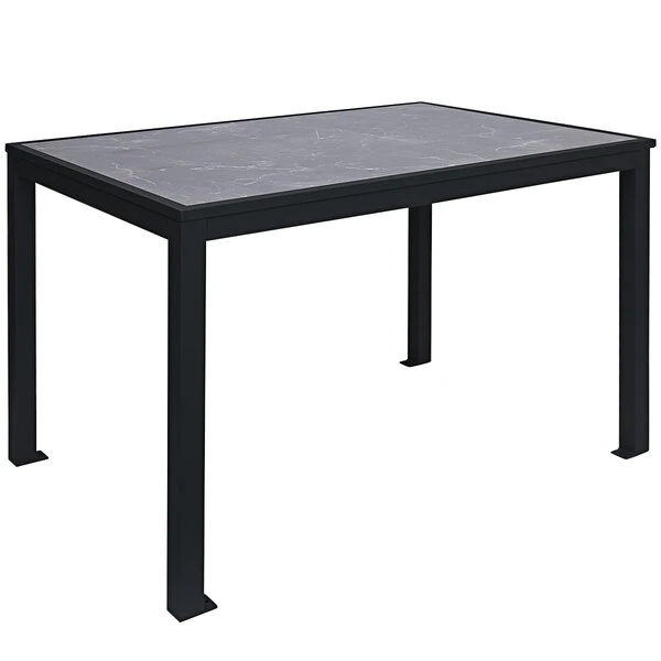 BFM Seating Surf 36" X 72" Black Aluminum Bolt-Down Pietro Top Standard Height Table 1 BFM Seating Surf 36" X 72" Black Aluminum Bolt-Down Pietro Top Standard Height Table