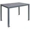BFM Seating Surf 36" X 72" Soft Gray Aluminum Bolt-Down Pietro Top Bar Height Table