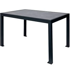 BFM Seating Surf 32" X 48" Black Aluminum Bolt-Down Pietro Top Standard Height Table