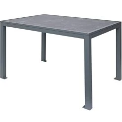 BFM Seating Surf 32" X 48" Soft Gray Aluminum Bolt-Down Pietro Top Standard Height Table