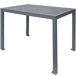 BFM Seating Surf 32" X 48" Soft Gray Aluminum Bolt-Down Pietro Top Bar Height Table