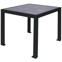 BFM Seating Surf 36" Square Black Aluminum Bolt-Down Pietro Top Standard Height Table