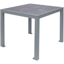 BFM Seating Surf 36" Square Soft Gray Aluminum Bolt-Down Pietro Top Standard Height Table
