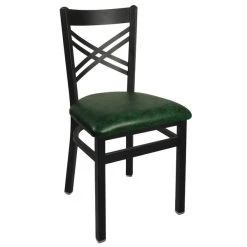 BFM Seating Akrin Metal Chair With 2" Green Vinyl Seat