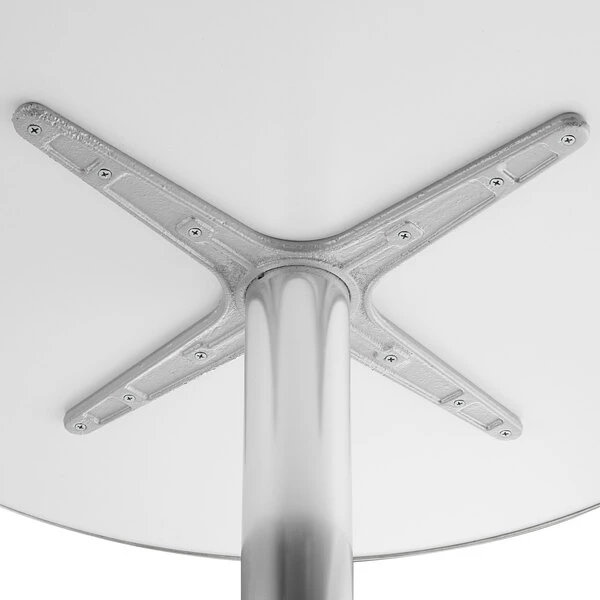 Lancaster Table & Seating 27" Chrome Powder-Coated Round Steel Table 4 Lancaster Table & Seating 27" Chrome Powder-Coated Round Steel Table - Image 4