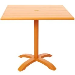 BFM Seating Beachcomber-Bali 32" Square Citrus Powder Coated Aluminum Dining Height Outdoor / Indoor Table