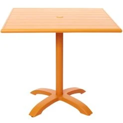 BFM Seating Beachcomber-Bali 36" Square Citrus Powder Coated Aluminum Dining Height Outdoor / Indoor Table