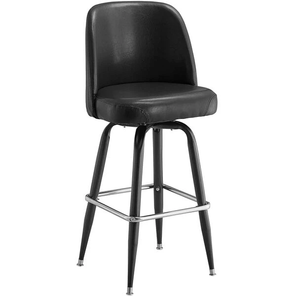 Lancaster Table & Seating Black Barstool With 18.5" Wide Bucket Seat 2 Lancaster Table & Seating Black Barstool With 18.5" Wide Bucket Seat - Image 2