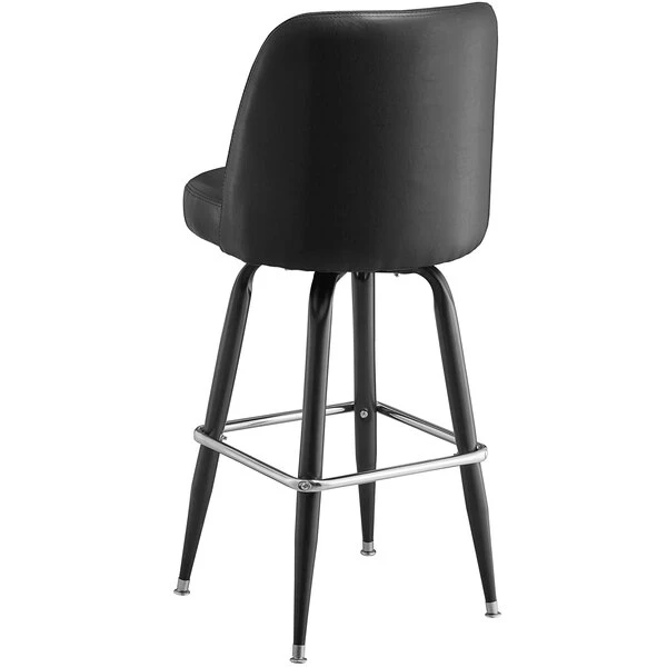 Lancaster Table & Seating Black Barstool With 18.5" Wide Bucket Seat 3 Lancaster Table & Seating Black Barstool With 18.5" Wide Bucket Seat - Image 3