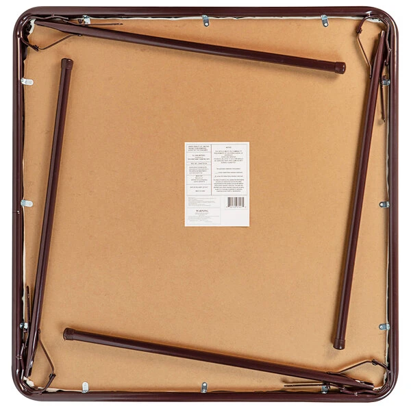 Flash Furniture 33 1/2" Square Brown Folding Card Table 2 Flash Furniture 33 1/2" Square Brown Folding Card Table - Image 2