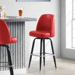 Lancaster Table & Seating Crimson Barstool With 18.5" Wide Bucket Seat