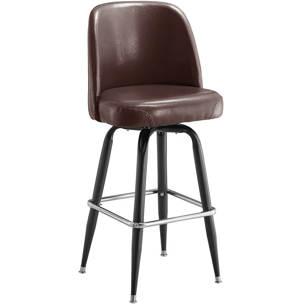 Lancaster Table & Seating Dark Brown Barstool With 18.5" Wide Bucket Seat 2 Lancaster Table & Seating Dark Brown Barstool With 18.5" Wide Bucket Seat - Image 2