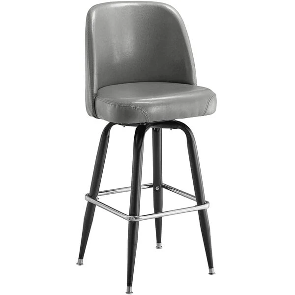 Lancaster Table & Seating Gray Barstool With 18.5" Wide Bucket Seat 2 Lancaster Table & Seating Gray Barstool With 18.5" Wide Bucket Seat - Image 2