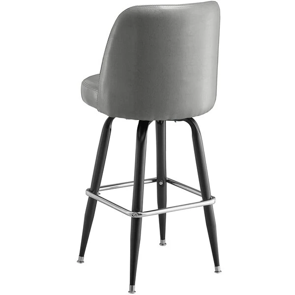 Lancaster Table & Seating Gray Barstool With 18.5" Wide Bucket Seat 3 Lancaster Table & Seating Gray Barstool With 18.5" Wide Bucket Seat - Image 3