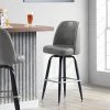 Lancaster Table & Seating Gray Barstool With 18.5" Wide Bucket Seat