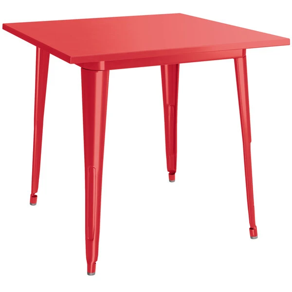 LT&S Alloy Series Lancaster Table & Seating Alloy Series 32" X 32" Red Dining Height Outdoor Table With 4 Arm Chairs 3 LT&S Alloy Series Lancaster Table & Seating Alloy Series 32" X 32" Red Dining Height Outdoor Table With 4 Arm Chairs - Image 3