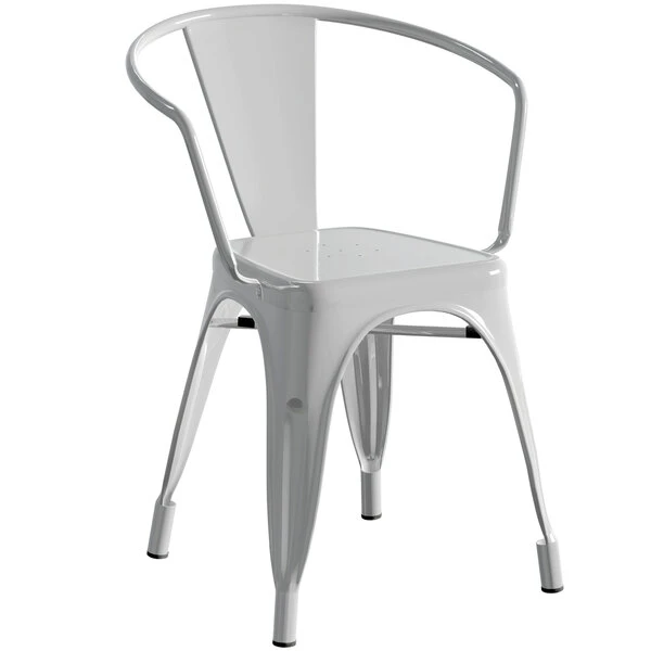 LT&S Alloy Series Lancaster Table & Seating Alloy Series 32" X 32" Silver Dining Height Outdoor Table With 4 Arm Chairs 4 LT&S Alloy Series Lancaster Table & Seating Alloy Series 32" X 32" Silver Dining Height Outdoor Table With 4 Arm Chairs - Image 4