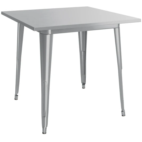 LT&S Alloy Series Lancaster Table & Seating Alloy Series 32" X 32" Silver Dining Height Outdoor Table With 4 Arm Chairs 3 LT&S Alloy Series Lancaster Table & Seating Alloy Series 32" X 32" Silver Dining Height Outdoor Table With 4 Arm Chairs - Image 3