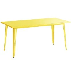 LT&S Alloy Series Lancaster Table & Seating Alloy Series 63" X 32" Yellow Dining Height Outdoor Table With 6 Arm Chairs -Zown Shop 2253766
