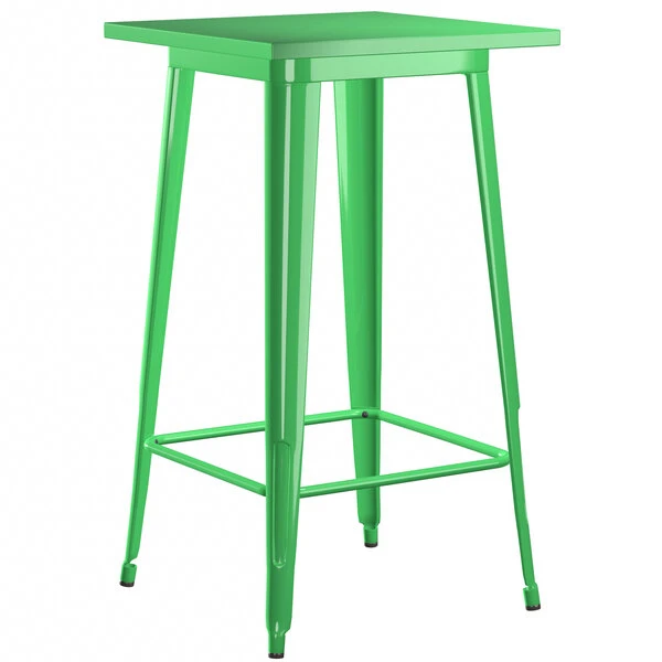 LT&S Alloy Series Lancaster Table & Seating Alloy Series 24" X 24" Green Outdoor Bar Height Table With 2 Metal Cafe Bar Stools 3 LT&S Alloy Series Lancaster Table & Seating Alloy Series 24" X 24" Green Outdoor Bar Height Table With 2 Metal Cafe Bar Stools - Image 3