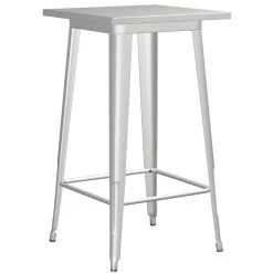 LT&S Alloy Series Lancaster Table & Seating Alloy Series 24" X 24" Silver Outdoor Bar Height Table With 2 Metal Cafe Bar Stools -Zown Shop 2253805