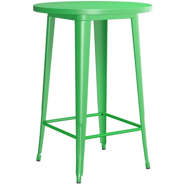LT&S Alloy Series Lancaster Table & Seating Alloy Series 30" Round Green Outdoor Bar Height Table With 4 Metal Cafe Bar Stools 3 LT&S Alloy Series Lancaster Table & Seating Alloy Series 30" Round Green Outdoor Bar Height Table With 4 Metal Cafe Bar Stools - Image 3
