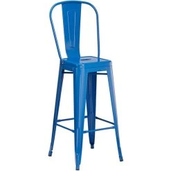 LT&S Alloy Series Lancaster Table & Seating Alloy Series 32" X 32" Blue Outdoor Bar Height Table With 4 Metal Cafe Bar Stools -Zown Shop 2253838