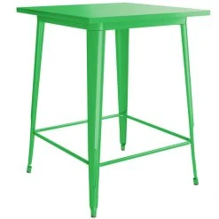 LT&S Alloy Series Lancaster Table & Seating Alloy Series 32" X 32" Green Outdoor Bar Height Table With 4 Metal Cafe Bar Stools -Zown Shop 2253841