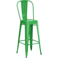 LT&S Alloy Series Lancaster Table & Seating Alloy Series 32" X 32" Green Outdoor Bar Height Table With 4 Metal Cafe Bar Stools -Zown Shop 2253842