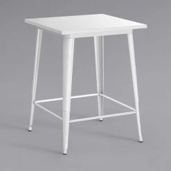 LT&S Alloy Series Lancaster Table & Seating Alloy Series 32" X 32" White Outdoor Bar Height Table With 4 Metal Cafe Bar Stools 7 LT&S Alloy Series Lancaster Table & Seating Alloy Series 32" X 32" White Outdoor Bar Height Table With 4 Metal Cafe Bar Stools -Zown Shop 2253851