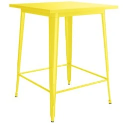 LT&S Alloy Series Lancaster Table & Seating Alloy Series 32" X 32" Yellow Outdoor Bar Height Table With 4 Metal Cafe Bar Stools 7 LT&S Alloy Series Lancaster Table & Seating Alloy Series 32" X 32" Yellow Outdoor Bar Height Table With 4 Metal Cafe Bar Stools -Zown Shop 2253853